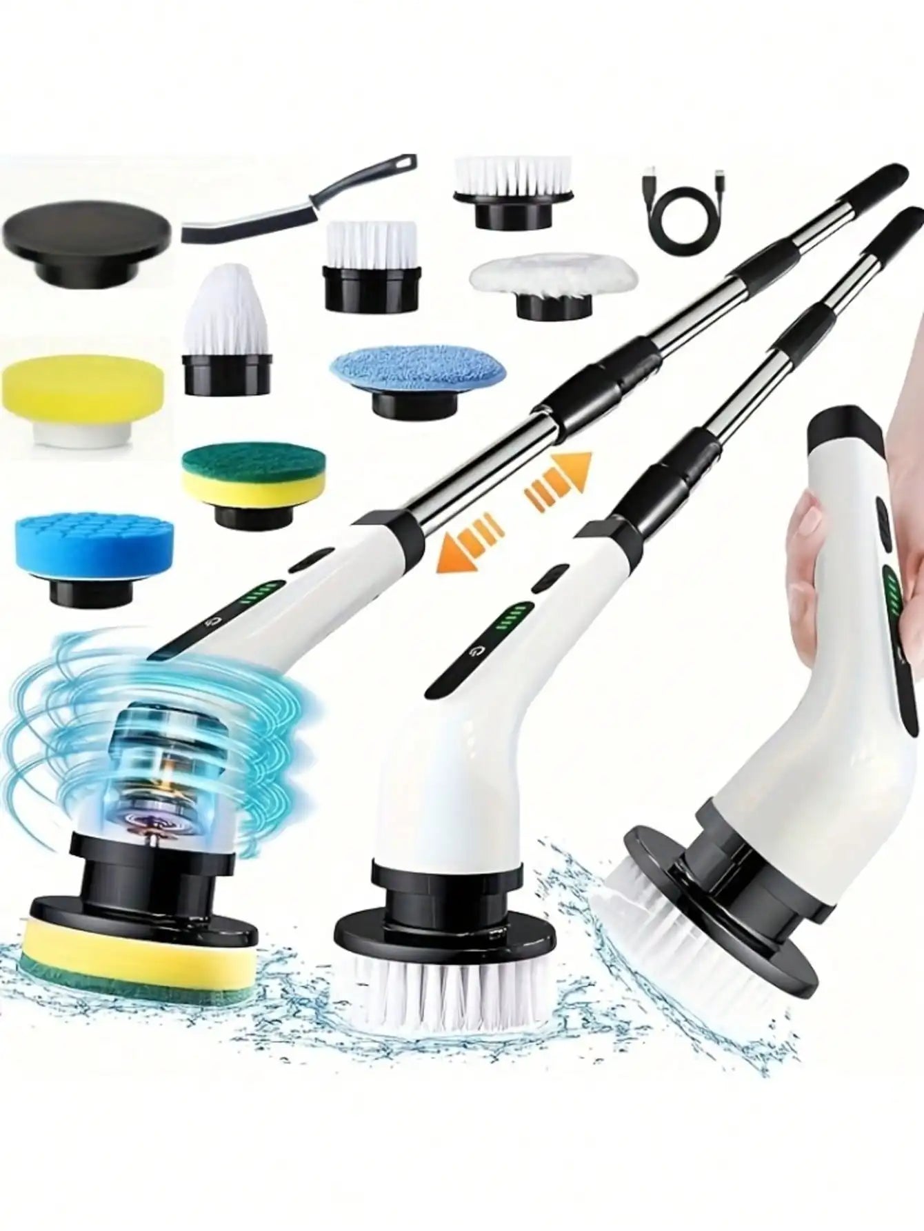 Scrubly™ Cordless Electric Spin Scrubber — 9-in-1 Power Cleaning Kit