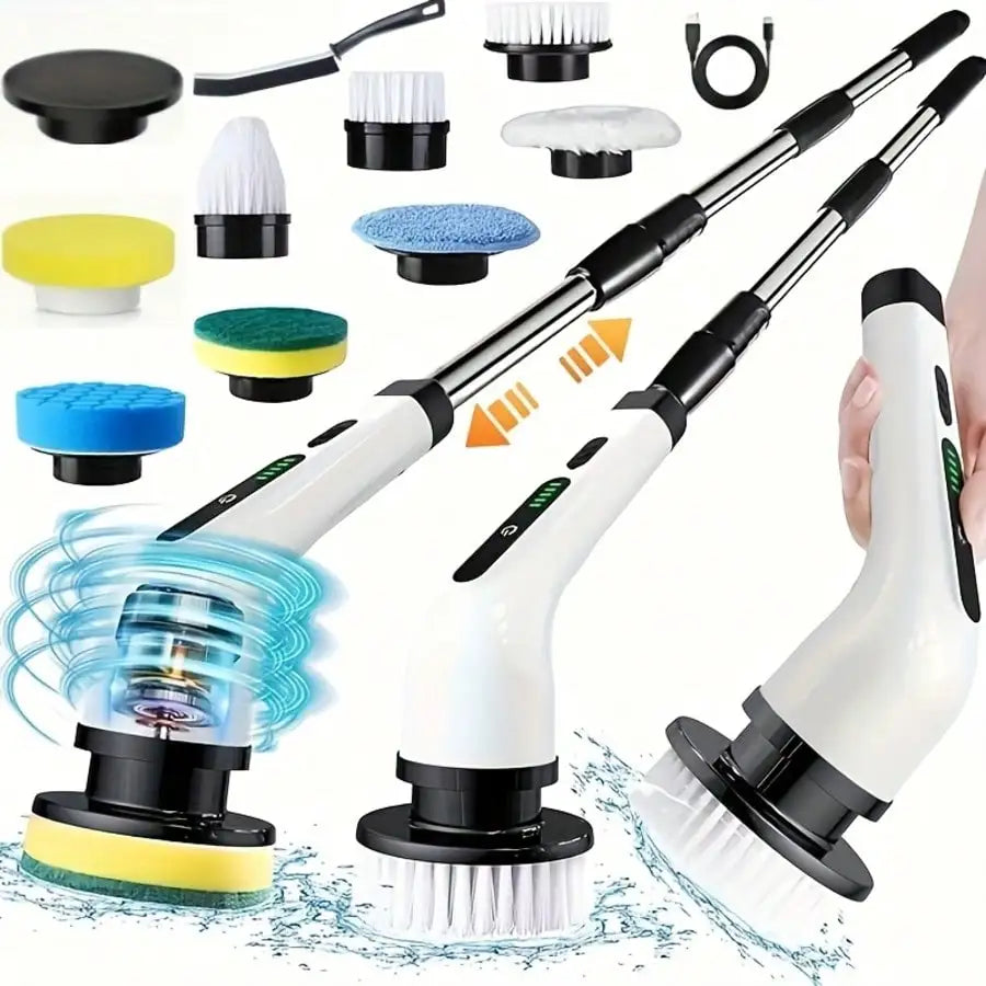 Scrubly™ Cordless Electric Spin Scrubber — 9-in-1 Power Cleaning Kit