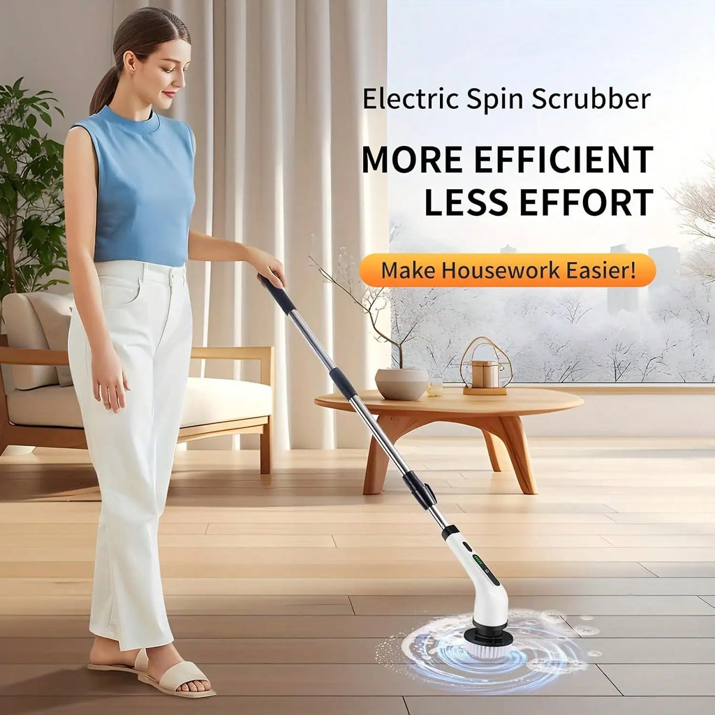 Scrubly™ Cordless Electric Spin Scrubber — 9-in-1 Power Cleaning Kit